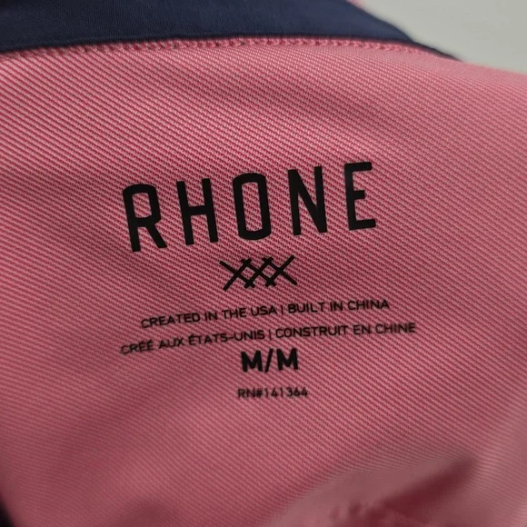 Rhone Men's Pink Polo Shirt Size M - Picture 7 of 8